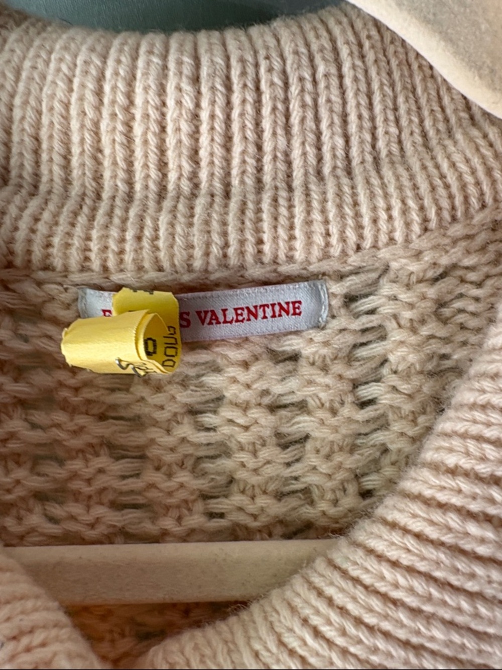 FRANCIS VALENTINE Chunky Cable Knit Button-Up Sweater Cardigan - Cream - Picture 5 of 17